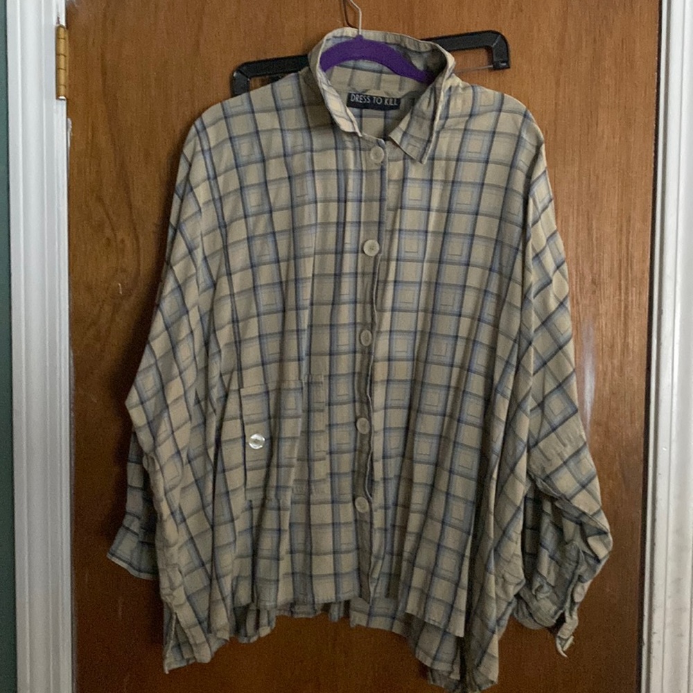 Vintage dress to kill plaid shirt